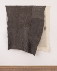 Martha Tuttle "Vertebrae", 2018 Wool, silk, steel 64-1/2 x 58-1/2 inches