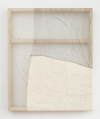 Martha Tuttle "Plainsong (1)", 2018 Wool, silk, pigment, stone 30 x 25 inches
