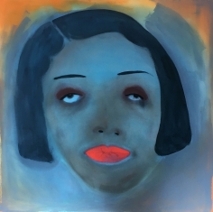 February James, "Change comes upon us like a change of weather", 2020, oil, oil pastel, watercolor, and acrylic on linen, 48 inches by 48 inches.