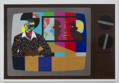 Derrick Adams "That's News To Me", 2014 Mixed media collage on paper and mounted on archival museum board 48 x 72 inches