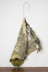 Noel Anderson "Stoppages 3 Etalon", 2013 Custom woven tapestry, polyurethane foam, acrylic, dye, glass slides, wire cords, magazine clipping, AstroTurf and carpet foam (double-sided) 60 x 83 inches
