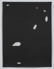 Luca Dellaverson "Untitled", 2013 Black gesso on epoxy resin and clear glass with wood support 40 x 30 inches