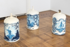 Wim Delvoye "Untitled", 1990 Enamel paint on gas canister 22 x 12 x 12 inches each