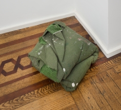 Noel Anderson "Grassy Noel", 2013 Astroturf, oil bar and collage 6 x 13 x 13-1/2 inches