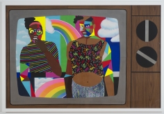 Derrick Adams "Fun Fabulous Friends", 2014 Mixed media collage on paper and mounted on archival museum board 48 x 72 inches