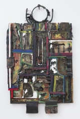 Noah Purifoy "Restoration", 1990s Mixed media construction 68 x 41 x 4-1/2 inches
