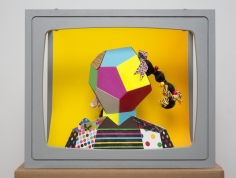 Derrick Adams "Boxhead #3", 2014 Mixed media 23 x 28 x 19 inches