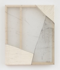 Martha Tuttle "Plainsong (4)", 2018 Wool, silk, pigment, steel, stone 30 x 25 inches