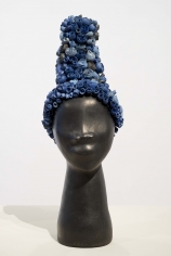 Simone Leigh "Decatur (cobalt)", 2015 Terra cotta, porcelain, cobalt and epoxy 23 x 9 x 8 inches