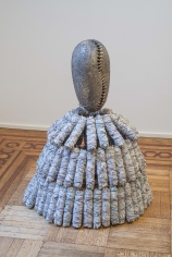 Simone Leigh "Cowrie (Sage)", 2015 Terra cotta, porcelain, sage, string, wire, steel 36 x 28 x 28 inches