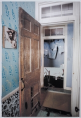 Berend Strik "Decipher the Artist's Mind: Fluxus and History (Studio Geoffrey Hendricks Studio)", 2014 Stitched c-print on tyvek 35 x 24 inches