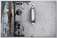 Berend Strik "Decipher the Artist's Mind: (Lucky Charm) And The Adjudgement Factor (David Hammons Studio)", 2014 Stitched c-print on tyvek 24 x 35 inches
