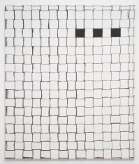 Jarbas Lopes "Untitled", 2013 Ink on woven elastic on wooden frame 72 x 60 x 1-3/4 inches