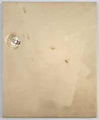 Brenna Youngblood "Gold Standard", 2014 Mixed media on canvas, mounted on wood frame 24 x 20 x 2-1/2 inches