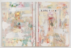 Brenna Youngblood "Ransom Note Effect (A FECTION)", 2017 Acrylic, found material, and hardware on canvas 48 x 72 inches