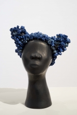 Simone Leigh "Bulawayo", 2015 Terra cotta, porcelain, cobalt and epoxy 16 x 11 x 13 inches
