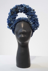 Simone Leigh "Mandeville", 2015 Terra cotta, porcelain, cobalt and epoxy 21 x 9 x 10 inches