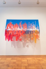 Tomashi Jackson Press and Curl (Black and Brown People's Mortgage Free Homes), 2019 Silkscreen on mylar on canvas 61 1/2 x 85 x 24 inches