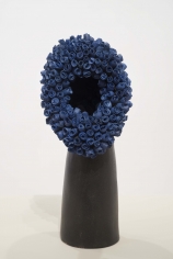 Simone Leigh "No Face (cobalt)", 2015 Terra cotta, porcelain, cobalt and epoxy 18 x 9 x 8 inches