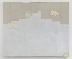 Brenna Youngblood "ONLY", 2017 Acrylic, found paper, wallpaper, and cardboard on canvas 60 x 72 inches