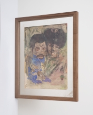 Noel Anderson "Slice", 2013 Altered Ebony pages and dung dust in double-sided walnut frames 17-1/2 x 14-1/2 inches