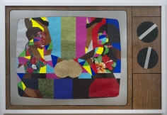 Derrick Adams "Stunts and Shows", 2014 Mixed media collage on paper and mounted on archival museum board 48 x 72 inches