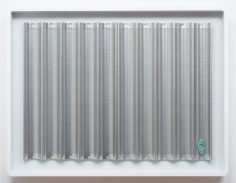 Egan Frantz, "Baguette and Crab", 2013, steel baguette baking pans with wax seal in artist's frame, 31-1/2 x 41-1/4 x 3 inches (80 x 104.8 x 7.6 cm).