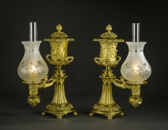 Pair Argand Lamps