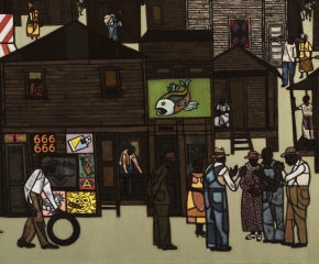 Robert Gwathmey (1903–1988), The Gathering, c. 1959, oil on canvas, 36 x 48 in. (detail)