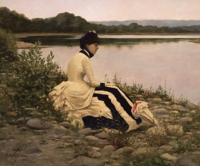 William Anderson Coffin (1855–1925), Reflections, 1885, oil on canvas, 20 1/4 x 24 1/4 in. (detail)