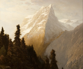 John William Casilear (1811–1893), Alpine Scenery, 1873, oil on canvas, 13 x 11 in. (detail)