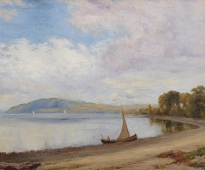John William Hill (1812–1879) Afternoon, Newburgh-on-Hudson, 1868. Oil on canvas. 15 x 24 in. (detail)