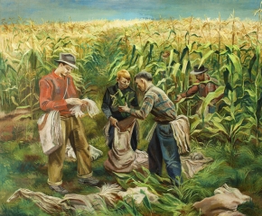 Joe Jones (1909–1963), Cornfield, 1941, oil on canvas, 30 1/8 x 40 1/8 in. (detail)