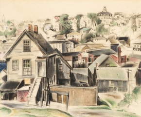 Earl Horter (1881–1940), Gloucester, Massachusetts, 1932, pastel on vellum, 12 x 14 1/2 in. (detail)