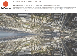 LIA HALLORAN'S "DOUBLE HORIZON" OPENS AT THE PETER AND PEARL MULLEN ART GALLERY AT ARTCENTER COLLEGE OF DESIGN