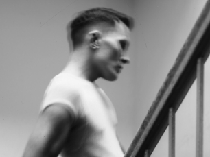 Man on stairs by Benjamin Fredrickson