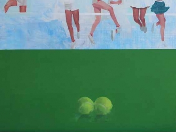 Two Balls, Oil On Board, Joseph Lozano
