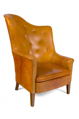 Steen Eiler Rasmussen Asymmetrical Leather Armchair for AJ Iverson