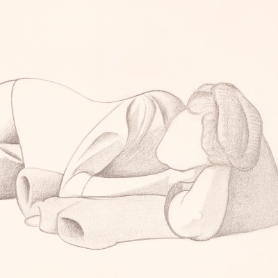 George C. Ault, (1891–1948), Reclining Figure, 1923, pencil on paper, 8 7/8 x 11 7/8 in. (detail)