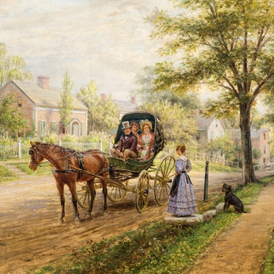 Edward Lamson Henry (1841–1919) A Sunday Visit, 1906 Oil on canvas, 12 x 16 in. (detail).