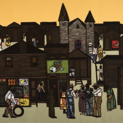 Robert Gwathmey (1903–1988), The Gathering, c. 1959, oil on canvas, 36 x 48 in. (detail)
