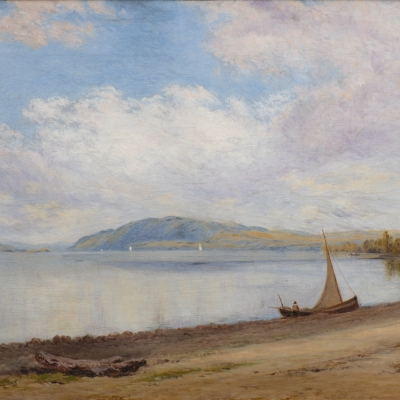 John William Hill (1812–1879) Afternoon, Newburgh-on-Hudson, 1868. Oil on canvas. 15 x 24 in. (detail)