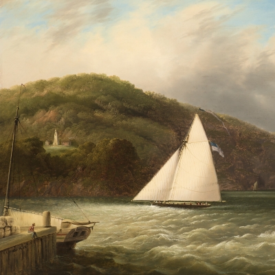 Edmund C. Coates (1816–1871) Yachting on the Hudson, 1863 Oil on canvas, 24 x 34 in. (detail)