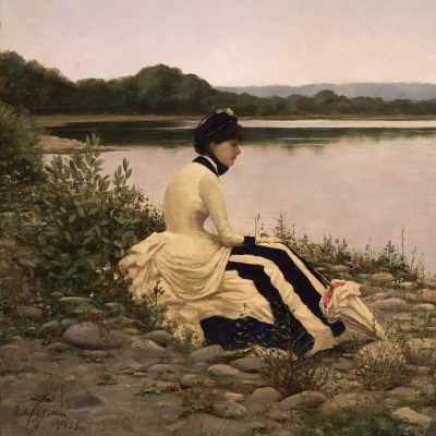 William Anderson Coffin (1855–1925), Reflections, 1885, oil on canvas, 20 1/4 x 24 1/4 in. (detail)