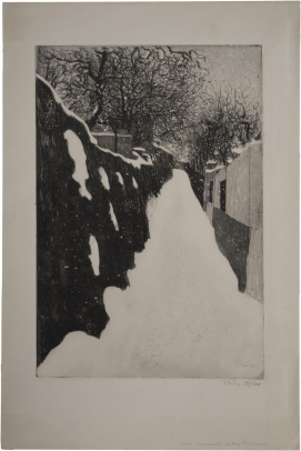 Montmartre, la rue Saint Vincent en hiver