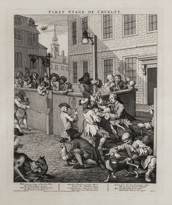 The Four Stages of Cruelty, the complete set of four etchings and engravings