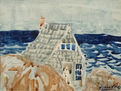 House on Edge of Sea