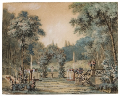 Charles-Dominique-Joseph Eisen, Garden with a Statue of Cupid