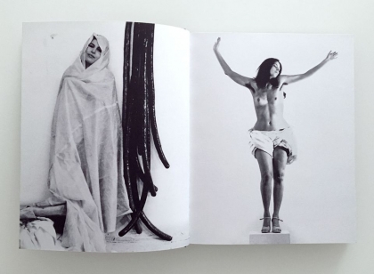 Image of a spread from "Eva Hesse | Hannah Wilke: Erotic Abstraction" catalogue