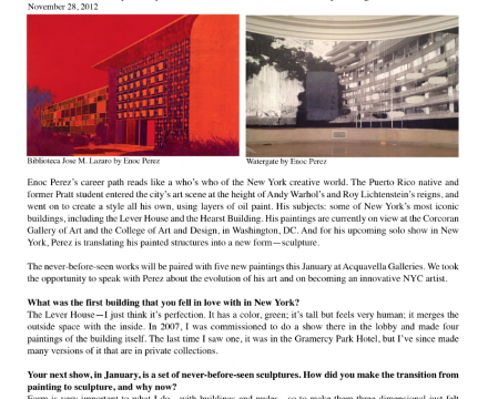 Photograph of "Artist to Know: Enoc Perez"